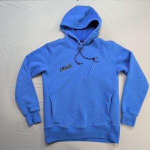 Hoka One One Hoodie S Blue Thumbholes Cotton Blend